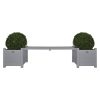 Esschert Design Vasos para plantas + banco, cinzento CF33G