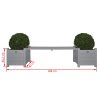 Esschert Design Vasos para plantas + banco, cinzento CF33G - Image 2