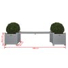 Esschert Design Vasos para plantas + banco, cinzento CF33G - Image 3