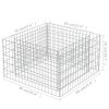Canteiro elevado/cesto gabião 90x90x50 cm aço galvanizado - Image 7