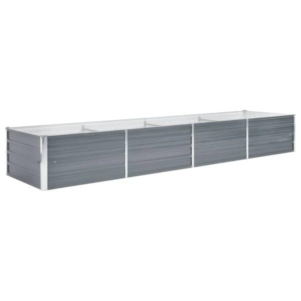 Canteiro elevado de jardim aço galvanizado 320x80x45cm cinzento - Image 2