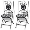 Conjunto bistrô azulejos de cerâmica 3 pcs preto e branco - Image 3