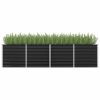 Canteiro elevado jardim aço galvanizado 320x80x77 cm antracite