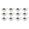 Candeeiro de exterior solar LED 12 pcs branco quadrado 12 cm