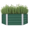 Canteiro de jardim elevado 129x129x46 cm aço galvanizado verde