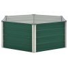 Canteiro de jardim elevado 129x129x46 cm aço galvanizado verde - Image 3