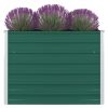 Canteiro jardim elevado 100x100x77cm aço galvanizado verde