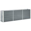 Canteiro elevado de jardim aço galvanizado 240x40x77cm cinzento