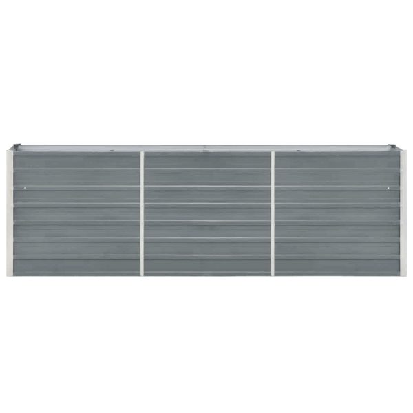 Canteiro elevado de jardim aço galvanizado 240x40x77cm cinzento - Image 2