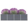Canteiro jardim elevado 320x40x77 cm aço galvanizado cinzento - Image 3