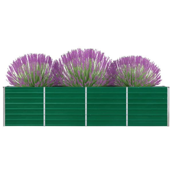 Canteiro jardim elevado 320x40x77 cm aço galvanizado verde - Image 3
