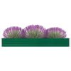 Canteiro elevado de jardim aço galvanizado 320x40x45cm verde