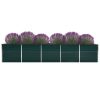 Canteiro elevado de jardim 400x80x77cm aço galvanizado verde - Image 3
