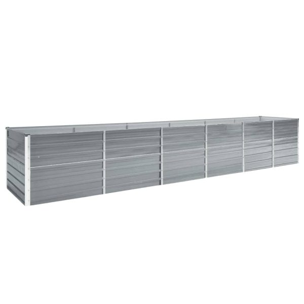 Canteiro elevado de jardim 480x80x77cm aço galvanizado cinzento - Image 2