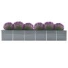 Canteiro elevado de jardim 480x80x77cm aço galvanizado cinzento - Image 3