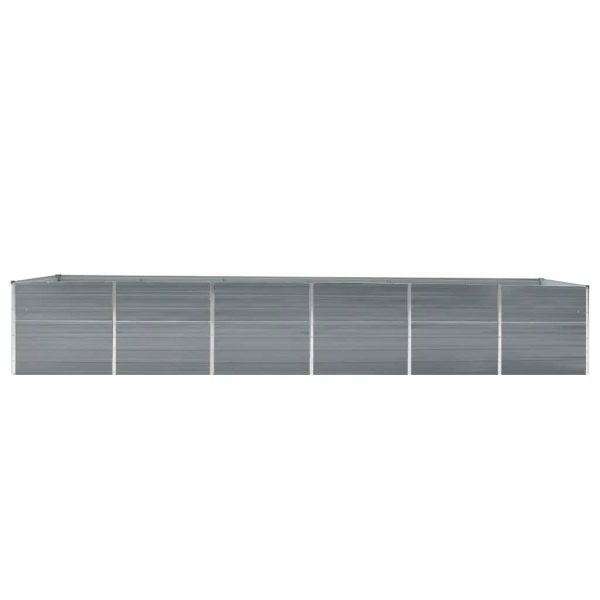 Canteiro elevado de jardim 480x80x77cm aço galvanizado cinzento - Image 4