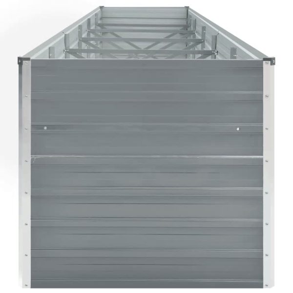 Canteiro elevado de jardim 480x80x77cm aço galvanizado cinzento - Image 5