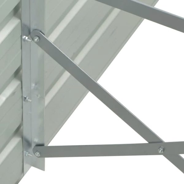 Canteiro elevado de jardim 480x80x77cm aço galvanizado cinzento - Image 6
