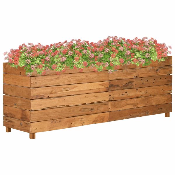 Floreira 150x40x55 cm teca reciclada e aço