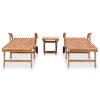 Espreguiçadeiras com mesa 2 pcs madeira de teca maciça - Image 2