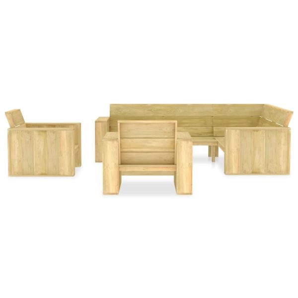 4 pcs conjunto lounge de jardim madeira de pinho impregnada - Image 2