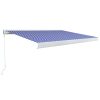Toldo manual com caixa 450x300 cm azul e branco - Image 2