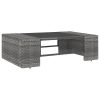7 pcs conjunto lounge de jardim vime PE cinzento - Image 3