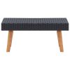 Mesa de centro para jardim vime PE preto - Image 2