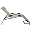 310530 vidaXL Sun Lounger with Pillow Textilene Cream - Image 3