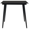 Mesa de jantar para jardim 80x80x74 cm aço e vidro preto - Image 2