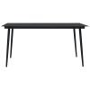 Mesa de jantar para jardim 150x80x74 cm aço e vidro preto - Image 2