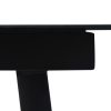 Mesa de jantar para jardim 150x80x74 cm aço e vidro preto - Image 3