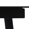 Mesa de jantar para jardim 190x90x74 cm aço e vidro preto - Image 3