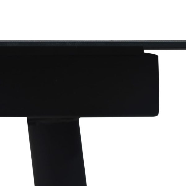 Mesa de jantar para jardim 190x90x74 cm aço e vidro preto - Image 3