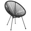 Cadeiras lua para jardim 2 pcs vime preto - Image 2