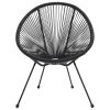 Cadeiras lua para jardim 2 pcs vime preto - Image 3