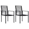 Cadeiras de jardim 2 pcs vime de PVC preto
