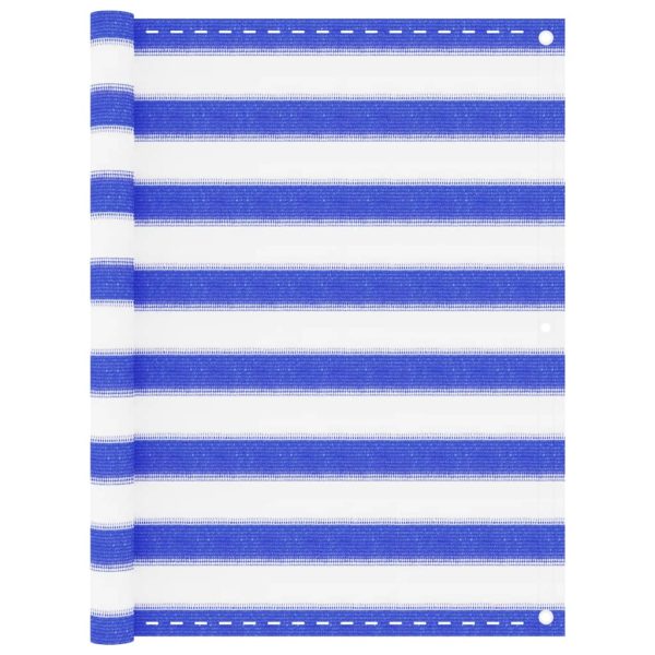 Tela de varanda 90x400 cm PEAD azul e branco