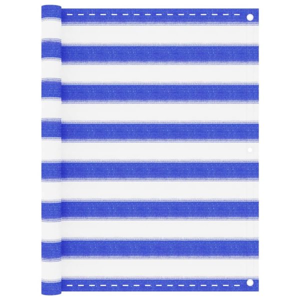 Tela de varanda 90x500 cm PEAD azul e branco