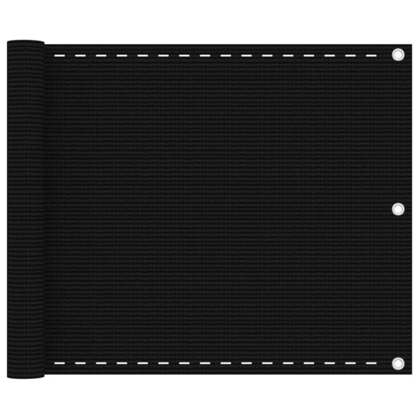 Tela de varanda 75x600 cm PEAD preto