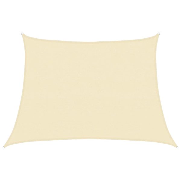 Para-sol estilo vela 160 g/m² 4/5x3 m PEAD cor creme