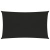Para-sol estilo vela 160 g/m² 2x5 m PEAD preto
