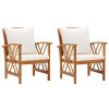 Cadeiras de jardim c/ almofadões 2 pcs madeira acácia maciça