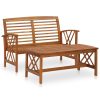 2 pcs conjunto lounge de jardim madeira de acácia maciça