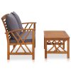 2 pcs conjunto lounge de jardim c/ almofadões acácia maciça - Image 2