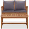 2 pcs conjunto lounge de jardim c/ almofadões acácia maciça - Image 3