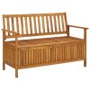 Banco de arrumação para jardim 120 cm madeira de acácia maciça