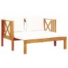Banco de jardim 2 lugares c/ almofadões 122 cm acácia maciça - Image 3