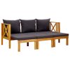 Banco de jardim 3 lugares c/ almofadões 179 cm acácia maciça
