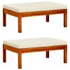 Apoios de pés para jardim 2 pcs madeira de acácia maciça